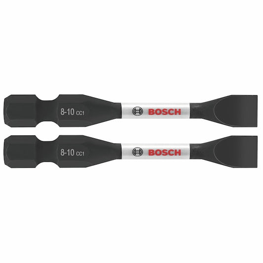 Bosch Impact Rotative Tools 2-in Steel #8-#10 Flat Blade Screwdriver Bits - Hex Shank - 2 PCS - Each