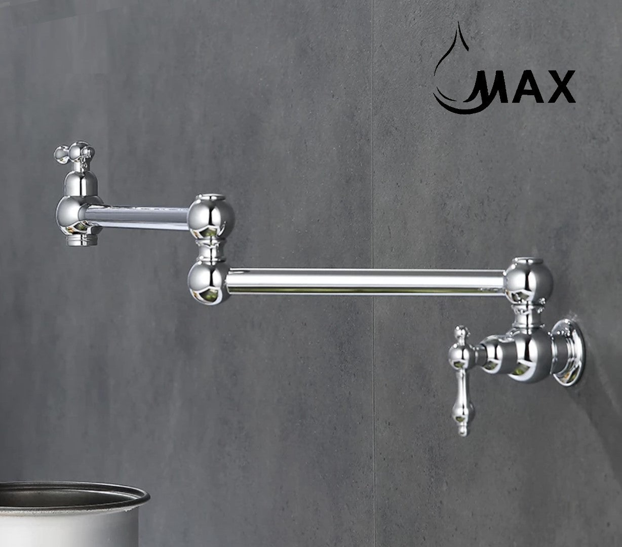 Pot Filler Faucet Double Handle Traditional Wall Mounted With Accessories 22" Chrome Finish