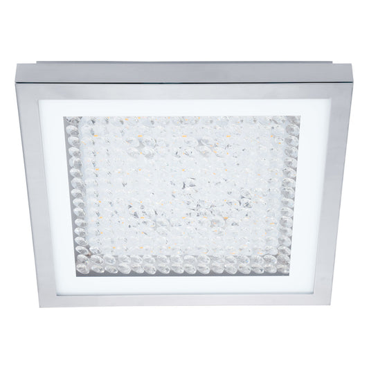 Eglo Acolla LED Modern Square Ceiling Light - 16-W - 12.6-in - Chrome-