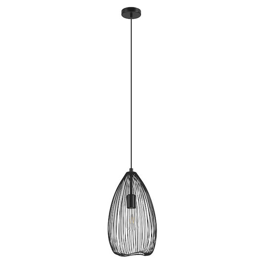 Eglo Clevedon 1-Light Pendant Fixture - Black - 60 W Type E26 Bulb (not included) - Dimmable-