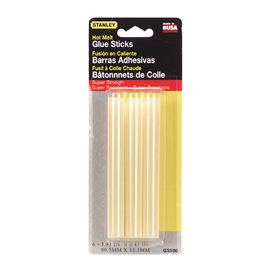 Stanley Clear Hot Melt Glue Sticks - Dual Temperature - Heat Sensitive - 4-in L x 0.45-in dia - Each