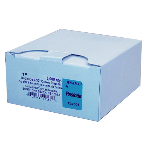 Paslode Finish Staples -  Galvanized Steel - 1-in Leg x 7/32-in W Crown - 5000 Per Pack - Box