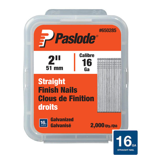 Paslode 16 Gauge 2-in Galvanized Straight Finish Nails Box of 2000 - Each