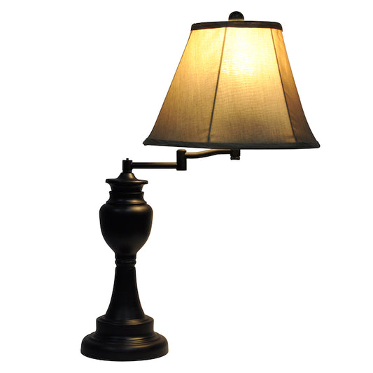 Oil-Rubbed Bronze Table Lamp with Swing Arm - 60 W-