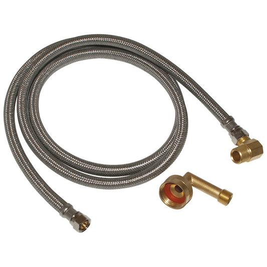 3/4-in Dia x 5-ft 125-PSI Stainless Steel Compression Dishwasher Connector - Each