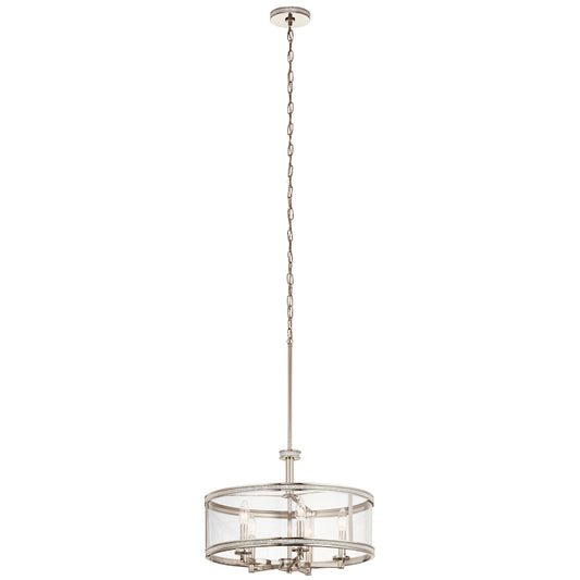Kichler Lighting Angelica 5-Light Polished Nickel Clear Glass Pendant Light-