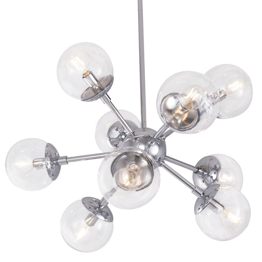 Kichler Lighting 9-Light Polished Chrome Clear Glass Pendant Light-