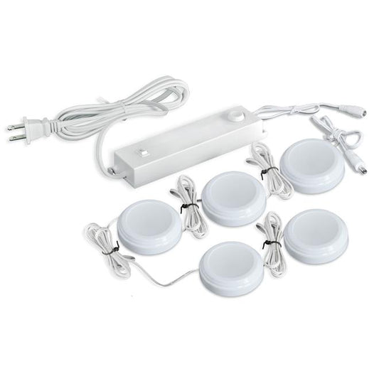 Ecolight Sunrise 2.5-in Plug-in LED Puck Light Kit - 5-Pack-