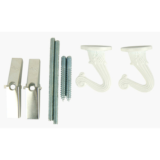 Portfolio 2 Hooks White - Metal Ceiling Hook Kit-