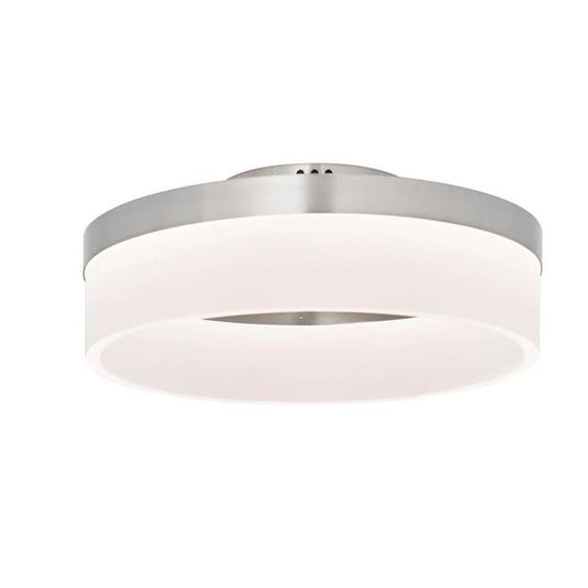 Style Selections Lynnpark Flush Mount Ceiling Light - 12-in - Integrated LED - Acrylic - Brushed Nickel-