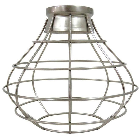 Style Selections 8.38-in H 8.38-in W Brushed Nickel Wire Industrial Cage Pendant Light Shade-