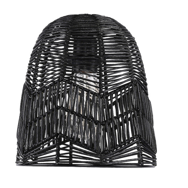 Portfolio Mix and Match black Rattan Pendant Shade-