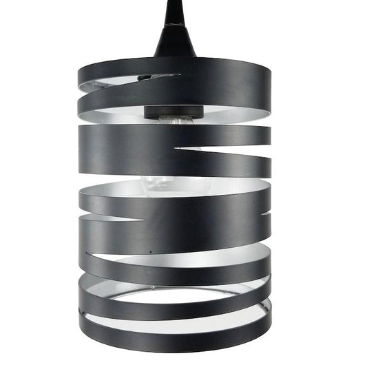 Style Selections Mix and Match BK Cut Spiral Pendant Shade-