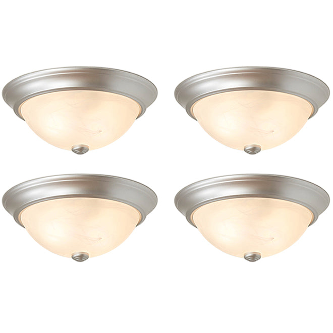 LED Flushmount - 13-in - Brushed Nickel Finish - 4/Pack-