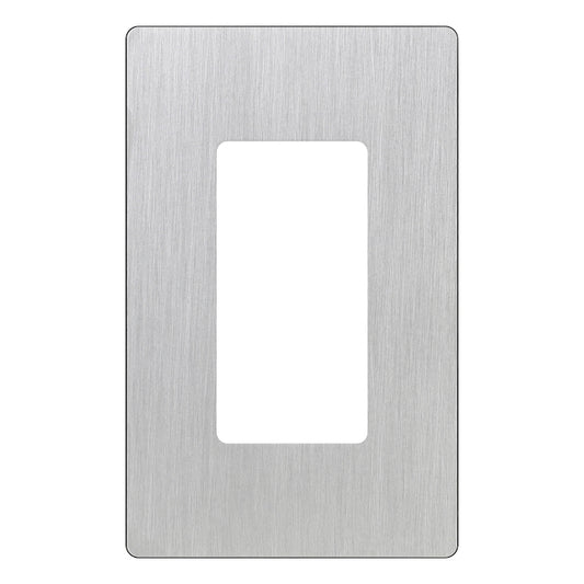 Pluton Decorative Switch Plate Single Stainless Steel Finish-Each