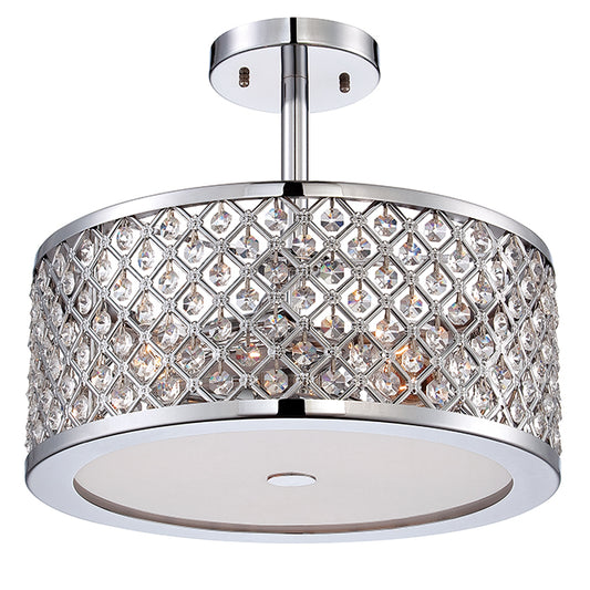 Designer Home 3-Light Convertible Semi-Flush Mount - 14.37-in - Chrome-