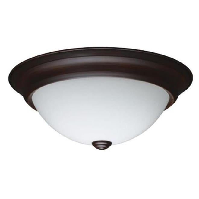 allen + roth Prominence Home 13-in Integrated LED Flush Mount Light - Oiled-Rubbed Bronze-