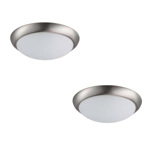 Prominence Home 13-in W Brushed Nickel Integrated LED Flush Mount Light - 2-Pack-