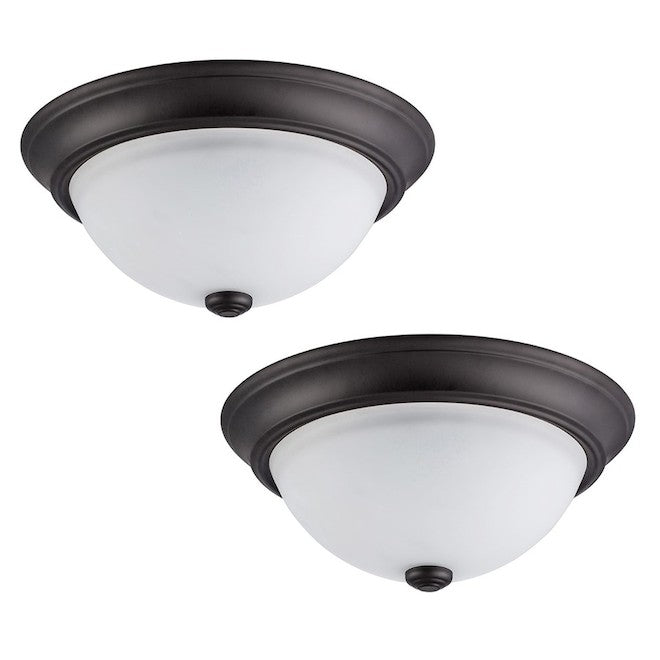 Prominence Home 13-in Integrated LED Flush Mount Light - Oiled-Rubbed Bronze - 2/Pack-