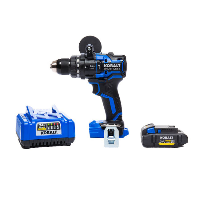 Kobalt 24-V XTR Cordless Hammer Drill - 1/2-in - Variable Speed - Battery, Charger and Accessories Included - Each