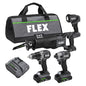 Flex 24-V 4-Tool Kit - Drill, Driver, Reciprocating Saw and Lamp - 2 Batteries, Charger and Bag - Each