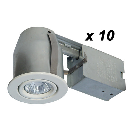 BAZZ Halogen Recessed Lights - Remodel and New Construction - Standard - Fits Opening 3-in - White - 10-Pack-