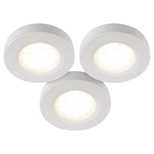 Bazz Plug-in Puck Under-Cabinet Lights - LED - 2.75-in - 3-Pack - White-