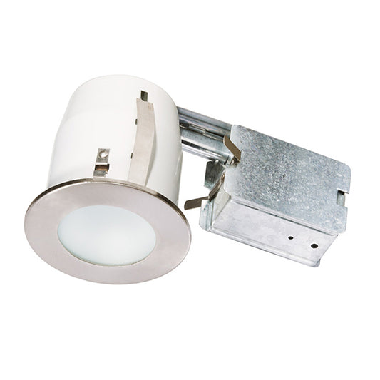 Bazz Recessed Dimmable Light For Damp Locations - 3 7/8-in dia Brushed Chrome - GU10 35-Watt Halogen Bulb-