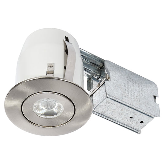 Bazz LED Pivoting Recessed Ceiling Light for Bedrooms - 8-Watt Integrated LED - Brushed Steel Finish - Dimmable-