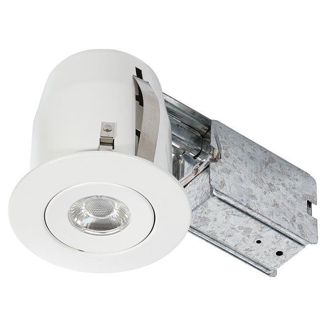 Bazz Recessed Integrated LED Light with Retrofit Feature - Energy Saving 8-Watt Flat White Lamp - 3 7/8-in Dia-