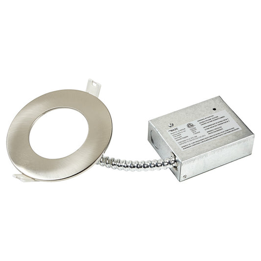 Bazz Round Dimmable Recessed LED Light - 4.5-in - 11 W - Brushed Steel-