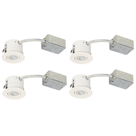 Recessed Lights - 7W LED - 3 3/8" - Matte White - 4/Pk-