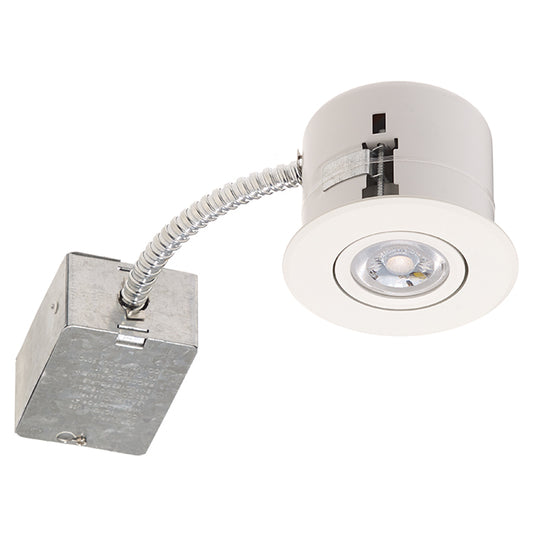 Recessed Light - 7W LED - 3 3/8" - Matte White-