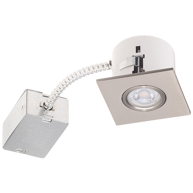 Bazz Square Recessed Track Light with Brushed Chrome Finish - For Retrofit and New Construction - 7-Watt Integrated LED-