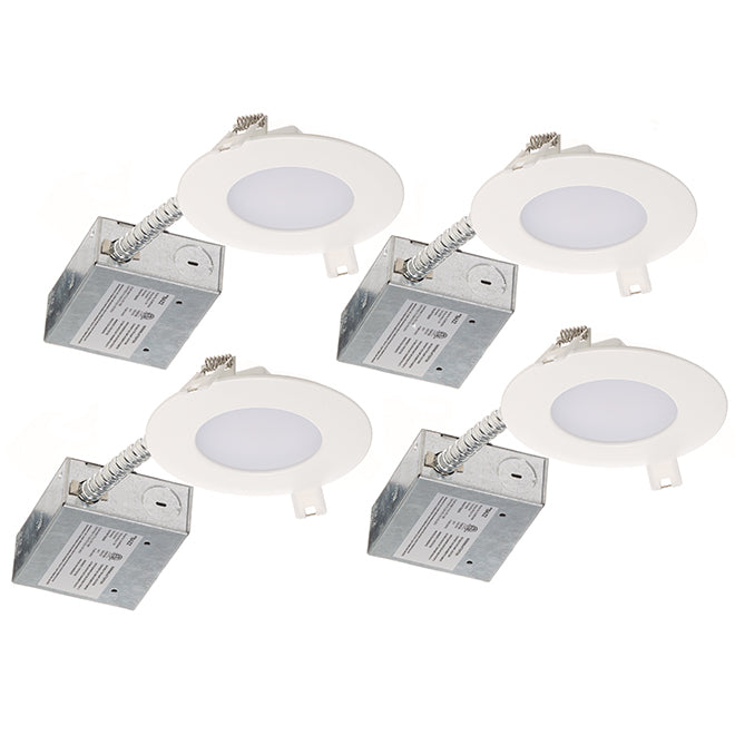 BAZZ Recessed Light Kit - Dimmable - 3.88-in - White - 4-Pack-