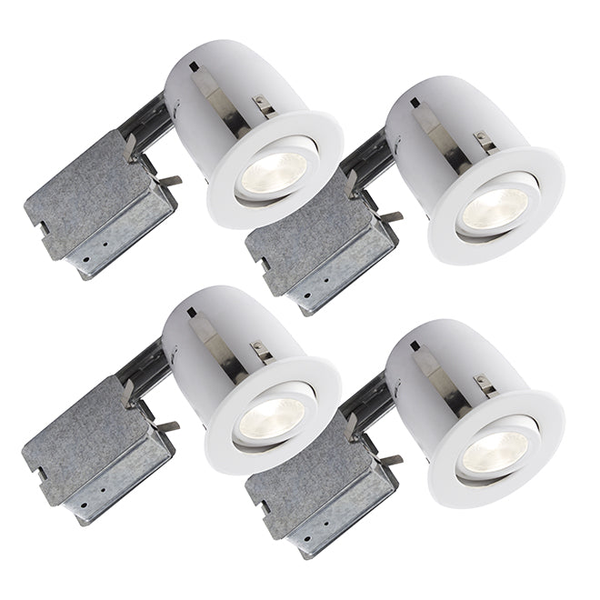 BAZZ 510 Series Recessed Light Kit - 50 watts - Dimmable - 4-Pack - White-