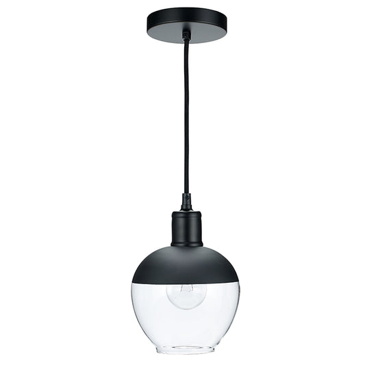 Bazz - Pendant - 1 Light - Clear Glass Globe - Black-