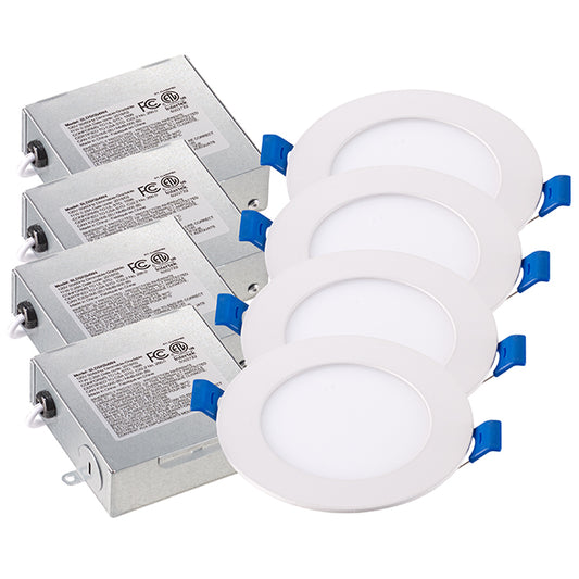 Bazz Recessed Light Kit - Dimmable - 4.25-in - White - 4-Pack-