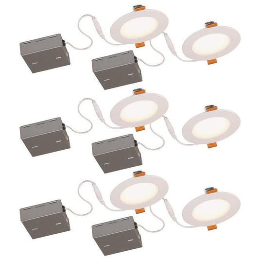 Bazz 6-Pack Slim Recessed Light Set- 10 W - Matte White-