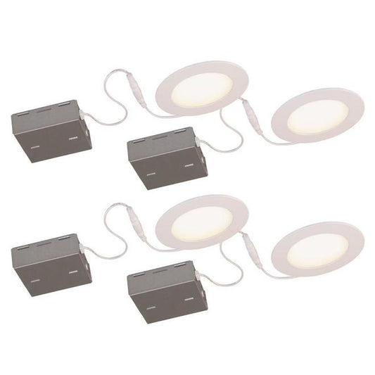 Bazz 4 1/4-in LED Recessed Ceiling Light 4-Pack - 11W - Matte-