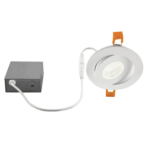 Bazz 4 3/4-in Directionnal LED Recessed Light - White - Dimmable - 11W-