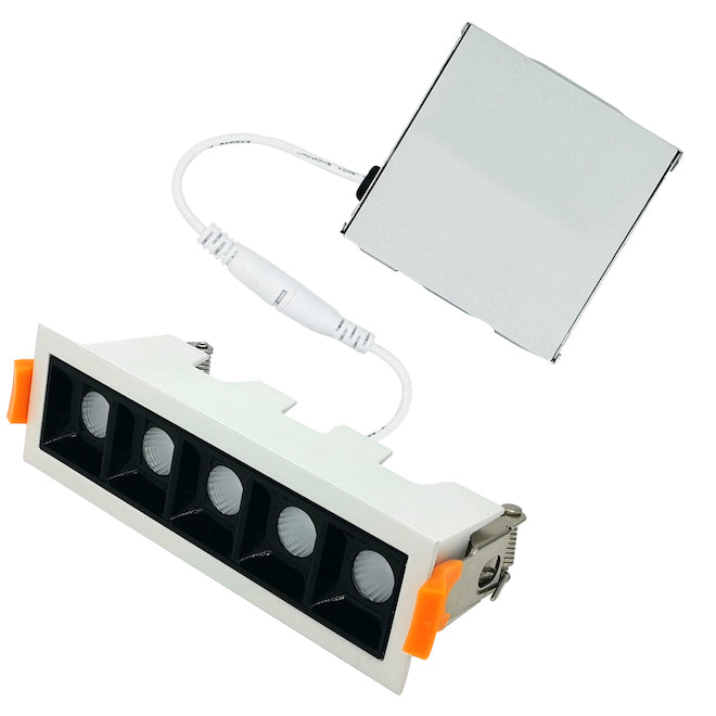 Bazz White 5-Light LED Recessed Striplight - Dimmable - 6-3/8-in L x 2-1/4-in W-