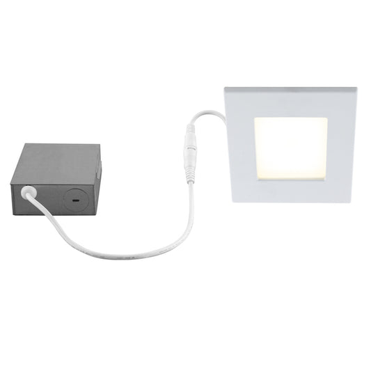 Bazz 4 1/4-in Dimmable LED Square Recessed Ceiling Light - Matte White - 11W-