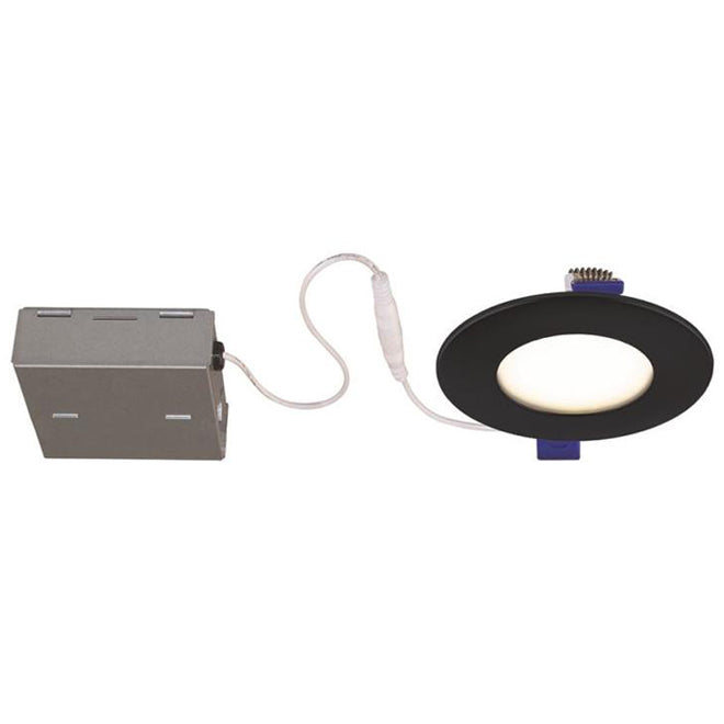 Bazz 4 1/4-in LED Round Matte Black Recessed Light Fixture - Dimmable-