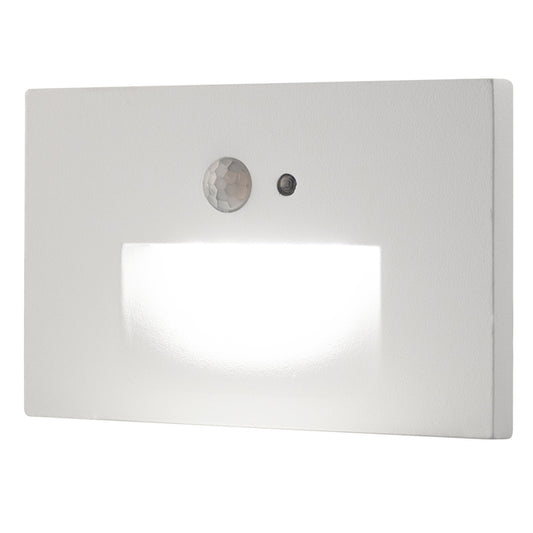 Bazz Integrated LED Recessed Step Light - White Trim - Vertical/Horizontal- 4 3/4-in L x 3-in H-