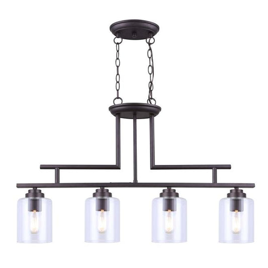 Canarm Montebello 31 ¼-in x 20-in 4-Light Bronze Pendant-