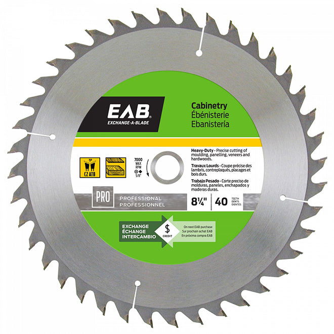 EAB Woodworking Carbide Saw Blade - 5/8-in Arbor dia - Single Direction - 40 Teeth - Each