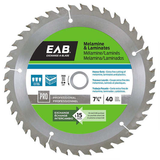 EAB Carbide Saw Blade - 40 Teeth - Single Direction - 5/8-in Arbor dia - Each