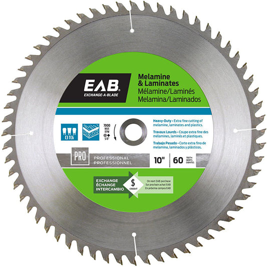 EAB Carbide Saw Blade - Single Direction - 60 Teeth - 10-in dia - Each