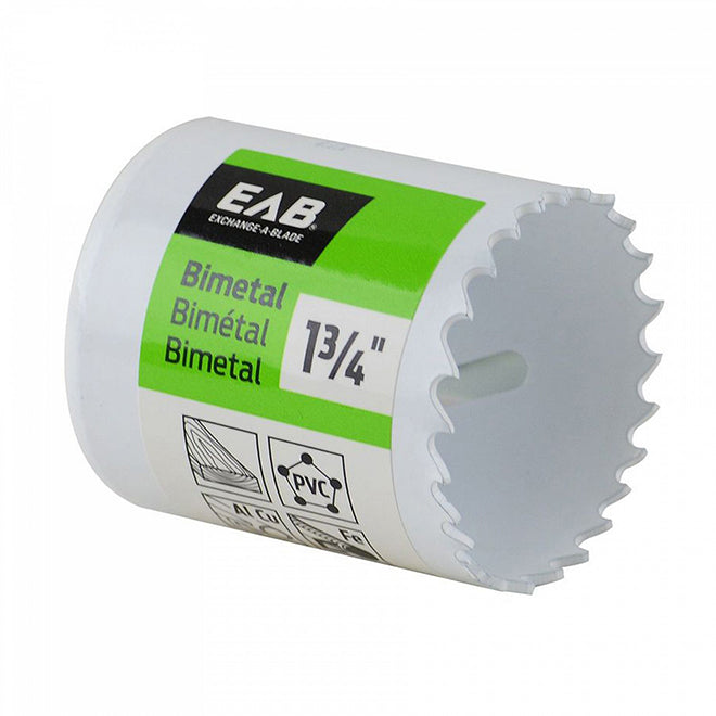 EAB Recyclable and Exchangeable Industrial M3 Hole Saw - 1 3/4-in Dia - 1 5/8-in Cutting Depth - Bi-Metal - Non-Arboured - Each